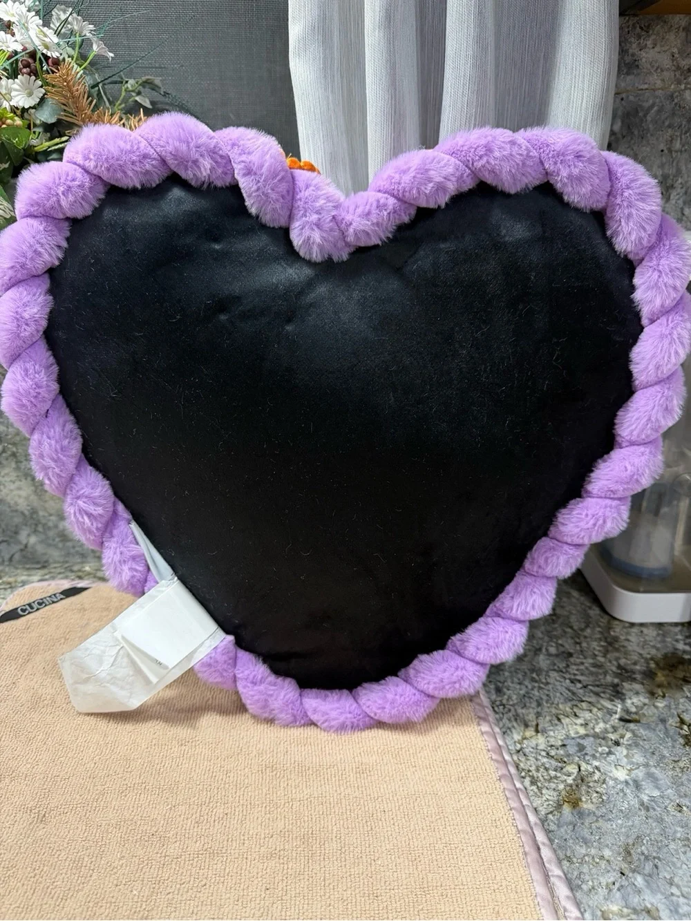 NWT Cupcakes & Cashmere Dead Inside Halloween Heart Throw Pillow 15”